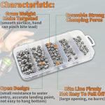 150pcs/Box Split Shot Fishing Sinkers, 5 Sizes Fishing Weights Sinkers Open Mouth Design Weights Clip Freshwater Saltwater Fishing Accessories