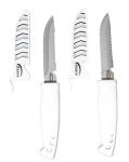 danco Deluxe Bait Knife 2-Pack Bundle – 4" Stainless Steel Blade with Sheath, White Handle – Sharp Fishing Knife for Cutting Bait, Saltwater & Freshwater Fishing Gear, Fillet Prep Tool