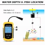 Atibin Handheld Kayak Fish Depth Finder Portable Transducer Fish Finder Sonar Boat Dock Fish Finders Display Water Fishing Yellow