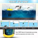 Atibin Handheld Kayak Fish Depth Finder Portable Transducer Fish Finder Sonar Boat Dock Fish Finders Display Water Fishing Yellow
