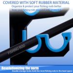 KULPORT Fishing Rod Holders for Garage, Wall or Ceiling Mounted Fishing Rod Rack, Fishing Pole Holders with Soft Protective Pad, Holds up to 10 Rod or Combos or Nets Storage (1 PACK)