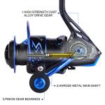 Sougayilang Spinning Reels Ultra-Weight, 6.2: 1 High Speed ​​Gear Ratio, Metal Frame and Rotor, 12 + 1 Shielded BB, Smooth Powerful Freshwater and Saltwater Spinning Fishing Reel(SD-2000-Blue)