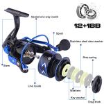 Sougayilang Spinning Reels Ultra-Weight, 6.2: 1 High Speed ​​Gear Ratio, Metal Frame and Rotor, 12 + 1 Shielded BB, Smooth Powerful Freshwater and Saltwater Spinning Fishing Reel(SD-2000-Blue)