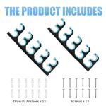 KULPORT Fishing Rod Holders for Garage, Wall or Ceiling Mounted Fishing Rod Rack, Fishing Pole Holders with Soft Protective Pad, Holds up to 10 Rod or Combos or Nets Storage (1 PACK)