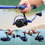 Sougayilang Spinning Reels Ultra-Weight, 6.2: 1 High Speed ​​Gear Ratio, Metal Frame and Rotor, 12 + 1 Shielded BB, Smooth Powerful Freshwater and Saltwater Spinning Fishing Reel(SD-2000-Blue)