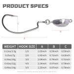 Weighted Texas Rig Hooks (Silver, Standard, 6.17, Ounces)