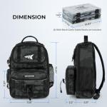 KastKing BaitSpace Fishing Tackle Bag, Water-resistant Tackle Storage with 2 Black Camo Tackle Boxes & Detachable Soft Bait Binder, Adjustable Backpack for Bank, Wading, & Boat Fishing