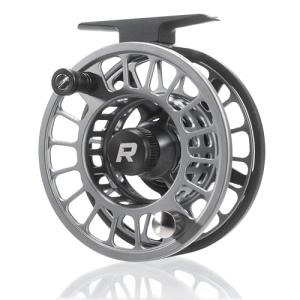 RIFT Breach v2 Fly Fishing Reel, High Capacity Spool, Carbon Disc Drag, Full CNC-Machined Anodized Aluminum Fly Reel, 5/6 Weight, Black, Grey (Black/Grey - Without Line, 5/6wt)