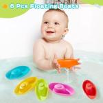 Toddler Bath Toys for Babies, 26 Pcs Mold Free Bathtub Toys with Fishing Rod Floating Boats Spoons Bucket No Hole Sea Animals and Storage Bag, Water Table Pool Toys for Toddlers and Kids