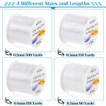 Fishing Wire for Hanging, Selizo 4Pcs Clear Fish Line Fishing String Invisible Monofilament Nylon Thread for Hanging Decorations, Balloon Garland, Jewelry Making, Beading and Crafts