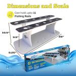 Rush Creek Creations Reel Salty Premium Marine Grade 11-Rod Fishing Rod Holder with Bi-Level Design, UV-Resistant, 100% Waterproof Fishing Pole Holder for Garage and Dock, Securely Holds 11 Rods