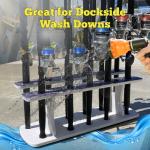 Rush Creek Creations Reel Salty Premium Marine Grade 11-Rod Fishing Rod Holder with Bi-Level Design, UV-Resistant, 100% Waterproof Fishing Pole Holder for Garage and Dock, Securely Holds 11 Rods