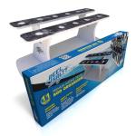 Rush Creek Creations Reel Salty Premium Marine Grade 11-Rod Fishing Rod Holder with Bi-Level Design, UV-Resistant, 100% Waterproof Fishing Pole Holder for Garage and Dock, Securely Holds 11 Rods