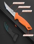 pullther fishing 3 pcs Fillet Knife for fish,9 Inch and 7 Inch Filet Knives,5 Inch Stainless Steel Fishing Bait Knife with Non-Slip Handle,Fishing Gear Set with Protective Sheath