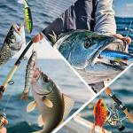 Fishing Lure - 7-Piece Topwater & Swimbait Set with 360° Rotating Propeller Tail Lures, Weedless Frog Baits,3D Eyes S-Shaped Diving Crankbait for Bass, Pike, Walleye, Anti-Loss Hooks