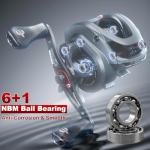 SEASIR Cammando Power Baitcasting Reel, BFS Baitcaster Reel, 6.6oz Ultralight Fishing Reel, Max Drag 19.8LB, 6+1 NMB Bearing, 7.1:1 Ratio, Carbon Fiber Washer, Saltwater Freshwater, Heavy Duty, Grey