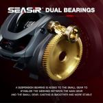 SEASIR Cammando Power Baitcasting Reel, BFS Baitcaster Reel, 6.6oz Ultralight Fishing Reel, Max Drag 19.8LB, 6+1 NMB Bearing, 7.1:1 Ratio, Carbon Fiber Washer, Saltwater Freshwater, Heavy Duty, Grey