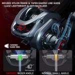 SEASIR Cammando Power Baitcasting Reel, BFS Baitcaster Reel, 6.6oz Ultralight Fishing Reel, Max Drag 19.8LB, 6+1 NMB Bearing, 7.1:1 Ratio, Carbon Fiber Washer, Saltwater Freshwater, Heavy Duty, Grey
