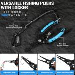 TOPFORT Fishing Gear Tool Kit - 7PC Saltwater Fishing Pliers Accessories Set - Fishing Equipment with Fish Knife Scissors Hook Remover Tools Line Cutter and Fish Lip Gripper - Fishing Gifts for Men