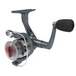 Quantum Optix Spinning Fishing Reel, Size 10 Reel, Changeable Right- or Left-Hand Retrieve, Aluminum Spool, Stainless Steel Bail Wire, 5.2:1 Gear Ratio, Silver, Clam Packaging