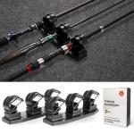 VEYWANE Fishing Rod Racks for Boat/Wall/Truck Bed, 3-Poles Storage Holders with Rubber Band Clips