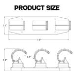 VEYWANE Fishing Rod Racks for Boat/Wall/Truck Bed, 3-Poles Storage Holders with Rubber Band Clips