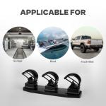VEYWANE Fishing Rod Racks for Boat/Wall/Truck Bed, 3-Poles Storage Holders with Rubber Band Clips