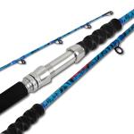 Fiblink 2-Piece Boat Conventional Fishing Rod Portable Spinning/Casting Rod Carbon Fishing Pole (Spin - 7' - H (30-50lbs))