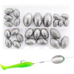 26PCS Egg Weights Egg Fishing Sinkers Lead Weights Catfish Weights Slide Sinkers for Fishing Line Assortment