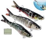 Fishing Lures 3 Pack Crank Baits for Slow Sinking Glide and Swim and Lifelike Bait for Saltwater and Freshwater Trout and Sea Bass, Crappie, Walleye, Pike,Bluegill,Salmon