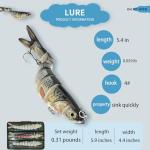 Fishing Lures 3 Pack Crank Baits for Slow Sinking Glide and Swim and Lifelike Bait for Saltwater and Freshwater Trout and Sea Bass, Crappie, Walleye, Pike,Bluegill,Salmon