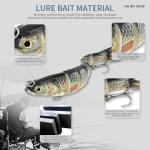 Fishing Lures 3 Pack Crank Baits for Slow Sinking Glide and Swim and Lifelike Bait for Saltwater and Freshwater Trout and Sea Bass, Crappie, Walleye, Pike,Bluegill,Salmon