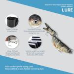 Fishing Lures 3 Pack Crank Baits for Slow Sinking Glide and Swim and Lifelike Bait for Saltwater and Freshwater Trout and Sea Bass, Crappie, Walleye, Pike,Bluegill,Salmon