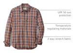 Field & Stream Men's Line Burner Long Sleeve Fishing Shirt, Sandbar Plaid, Large