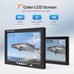 Eyoyo Underwater Fishing Camera 7 Inch: Ice Fishing Camera with 2 Batteries, Portable Fish Finder Waterproof 1000TVL Fishing Camera 12pcs Infrared Lights 15m Cable for Lake, Boat, Ice Fishing