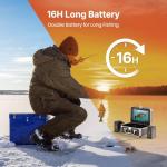 Eyoyo Underwater Fishing Camera 7 Inch: Ice Fishing Camera with 2 Batteries, Portable Fish Finder Waterproof 1000TVL Fishing Camera 12pcs Infrared Lights 15m Cable for Lake, Boat, Ice Fishing