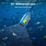 Eyoyo Underwater Fishing Camera 7 Inch: Ice Fishing Camera with 2 Batteries, Portable Fish Finder Waterproof 1000TVL Fishing Camera 12pcs Infrared Lights 15m Cable for Lake, Boat, Ice Fishing