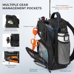 KastKing BaitSpace Standard Fishing Tackle Sling Bag, Water-resistant Sling Pack for Bank, Wader & Boat Fishing, Rod & Beverage Holder, Adjustable Straps, Durable 420D Nylon Fabric