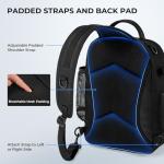 KastKing BaitSpace Standard Fishing Tackle Sling Bag, Water-resistant Sling Pack for Bank, Wader & Boat Fishing, Rod & Beverage Holder, Adjustable Straps, Durable 420D Nylon Fabric