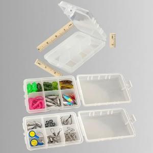 Pocket Fishing Tackle Storage Box-Organizer for Speed Clips/Steel Hooks/Weights/Sinkers/Swivels/Pre-Rigged Swimbaits/Jointed, Grub Baits-for Bass, Trout (Pack of 3)
