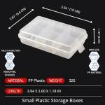 Pocket Fishing Tackle Storage Box-Organizer for Speed Clips/Steel Hooks/Weights/Sinkers/Swivels/Pre-Rigged Swimbaits/Jointed, Grub Baits-for Bass, Trout (Pack of 3)