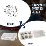 Pocket Fishing Tackle Storage Box-Organizer for Speed Clips/Steel Hooks/Weights/Sinkers/Swivels/Pre-Rigged Swimbaits/Jointed, Grub Baits-for Bass, Trout (Pack of 3)