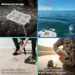 Pocket Fishing Tackle Storage Box-Organizer for Speed Clips/Steel Hooks/Weights/Sinkers/Swivels/Pre-Rigged Swimbaits/Jointed, Grub Baits-for Bass, Trout (Pack of 3)