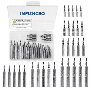 INFISHCEO Fishing Weights Sinkers Set, 30/27/45pcs Drop Shot Fishing Weight for Saltwater Freshwater Bass Fish