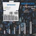 INFISHCEO Fishing Weights Sinkers Set, 30/27/45pcs Drop Shot Fishing Weight for Saltwater Freshwater Bass Fish