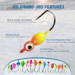 Master Ice Fishing Jigs Kit, Glow in Dark Ice Fishing Lures Set with Sensitive Jig Heads for Panfish, Crappie, Walleye, Perch with Tackle Storage Box(100pcs)