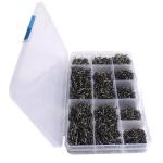 Elvaesther 1600PCS Barbed Fishing Hooks with Holes, Bait Holder Hooks in 10 Sizes, Carbon Steel Powerful Worm Hooks for Bass, Saltwater & Freshwater Fishing