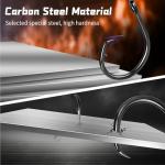 FishTrip Circle Hooks Saltwater 25pcs,in-Line Circle Fishing Hooks 5X Strong for Catfish,Black/High Carbon Steel/Non-Offset/Closed Eye/Wide Gap for Striped Bass Salmon (Size 1#)