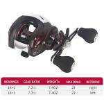 Baitcaster Reels, 7.2:1 Gear Ratio Baitcasting Fishing Reel, Saltwater & Freshwater Bait Cast Reel with 18+1bb Stainless Steel Ball Bearings,22lbs Max Drag Baitcaster Reels (Right Hand)