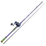 Sougayilang Inshore Saltwater Fishing Rods Combo, 7-Foot Casting Rods with ECT15L Trolling Reel, Contoured EVA Handles & Fighting Butt- Left Handed